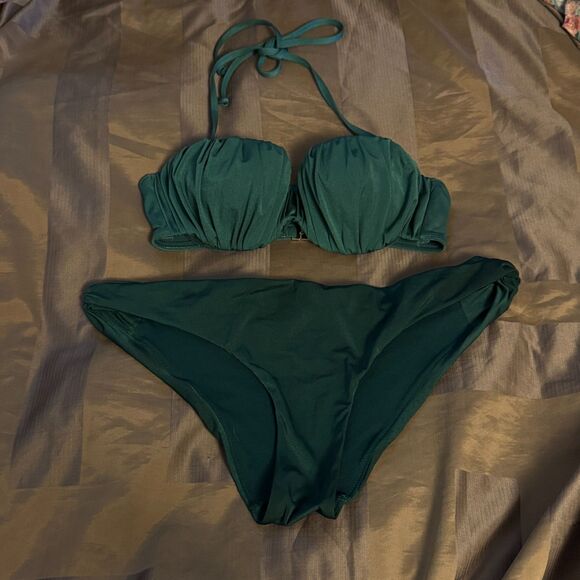 H&M Emerald Green Bikini Set – Top 34B / Bottom 10 - Picture 1 of 5